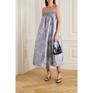 NEW GANNI Shiny Jacquard Midi Dress